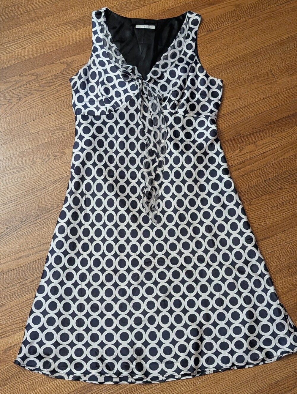 Vintage ICE by ECI New York 100% Silk Mod Sleeveless Shift Dress Size M/L - Picture 5 of 11